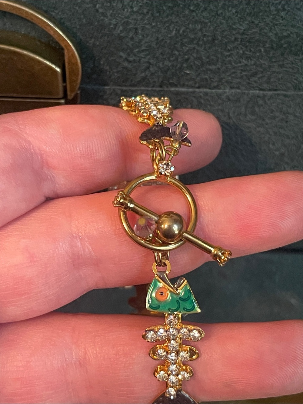 Vintage LATR 2GO “Glamour Puss” Cat Enamel Charm Bracelet - Picture 7 of 12